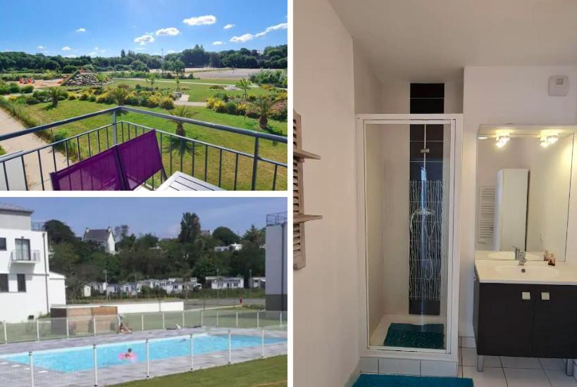 Appartement Devant La Plage Avec Piscine 콩카르노 외부 사진